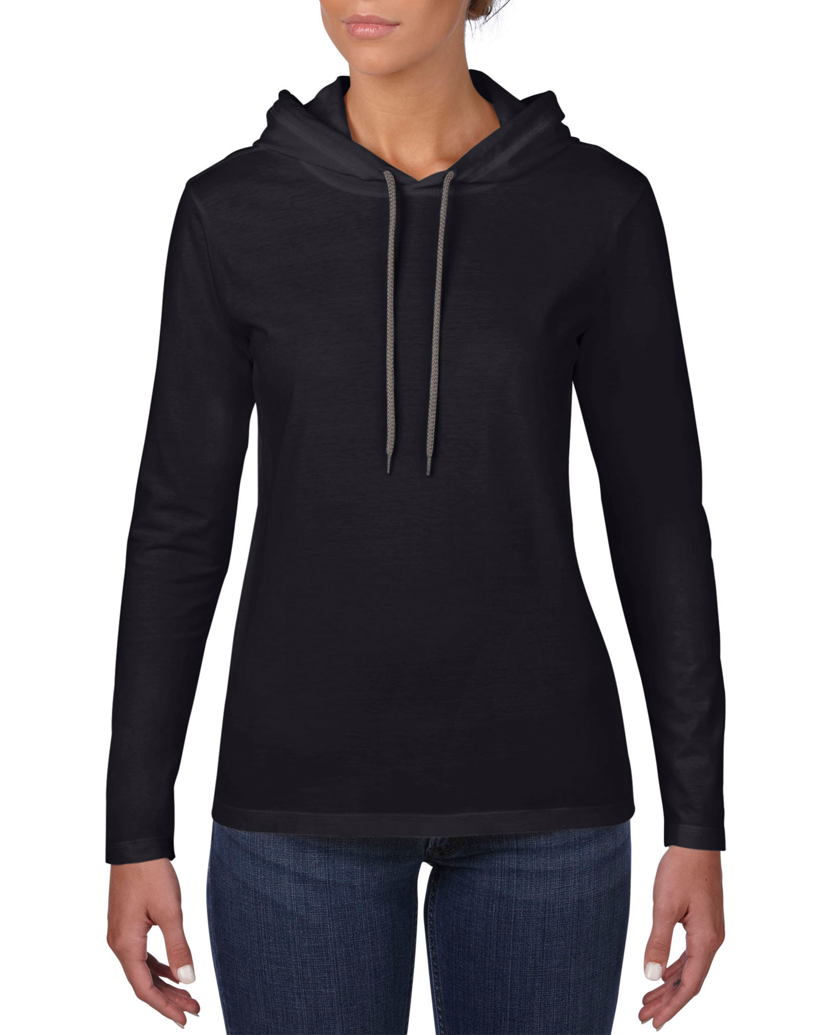 Anvil T-shirt Hooded Lightweight LS for her