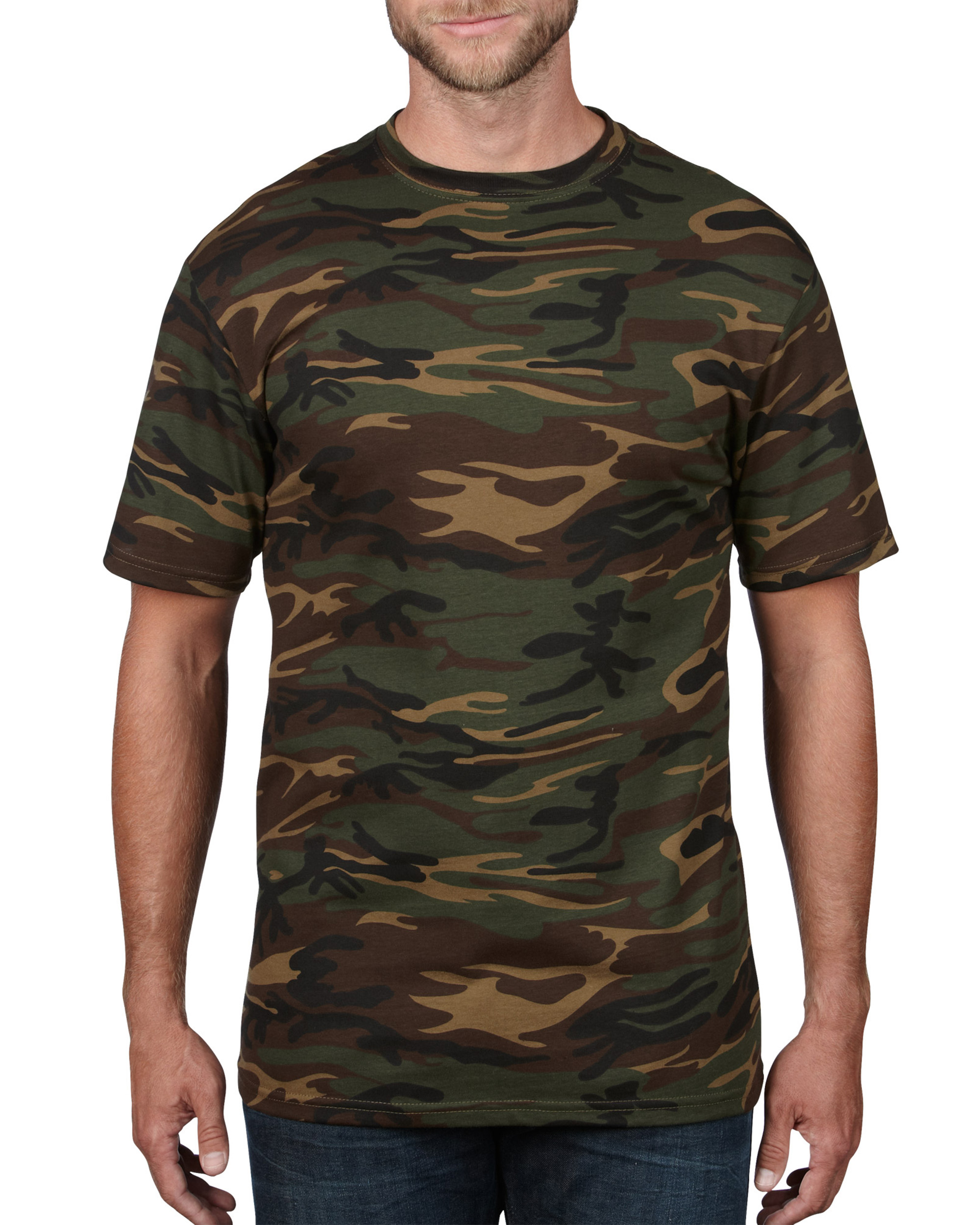 Anvil T-shirt Camouflage Midweight SS